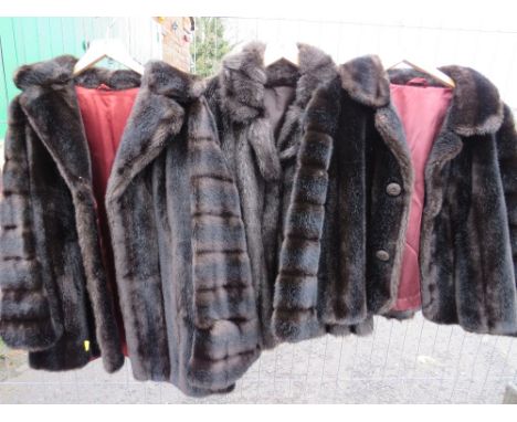 THREE VINTAGE FAUX FUR JACKETS TO INCLUDE TWO FRENCH TISSAVEL EXAMPLES (Sizes 1 x 36 2 and 2 x 40")