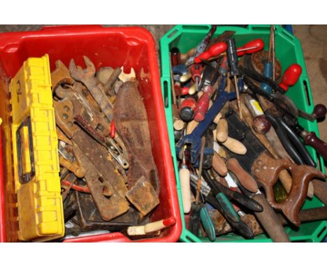 THREE BOXES OF TOOLS AND PARTS ETC