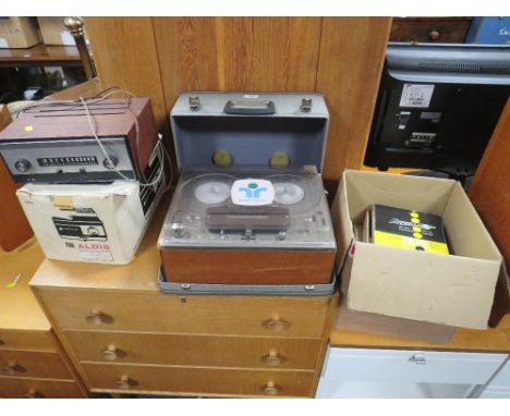 A VINTAGE TANDBERG MODEL 72B TWO TRACK TAPE RECORDER WITH REELS&nbsp;TOGETHER WITH A VINTAGE LEAK TUNER