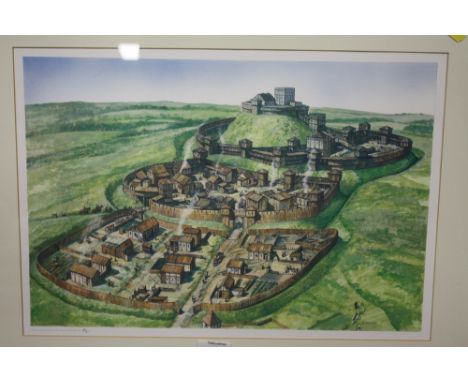 A FRAMED AND GLAZED LIMITED EDITION STAFFORD CASTLE PRINT BY R SCOLLINS