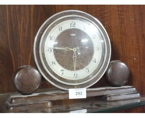 AN ART DECO METAMEC MANTEL CLOCK