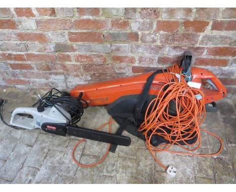 A Flymo electric garden vac plus and a Ryobi Electric Chainsaw - ECW-1840 