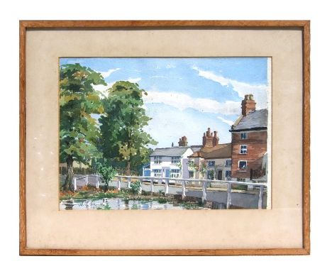 M G Hindes - Barnet Gate, Herts - signed &amp; dated 1959 lower left, watercolour, framed &amp; glazed, 34 by 25cms (13.5 by 