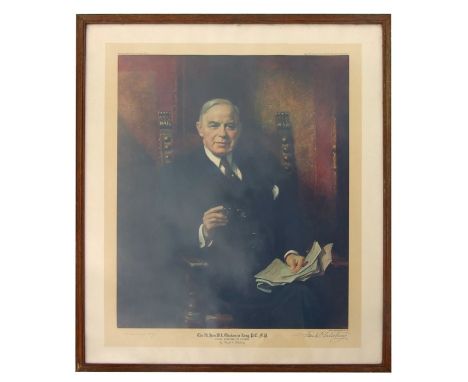 Frank O Salisbury (1874-1962) - Portrait of the Right Honourable W L Mackenzie King - Prime Minister for Canada, coloured pri