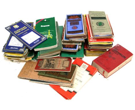 A quantity of assorted British Ordnance Survey maps and Michelin French maps.