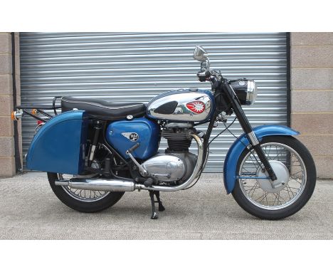 A 1962 BSA A65 Star Twin, registration no. AJM 540A, frame no. A50 5824, engine no. A65 3879, blue.  This A65 was restored by