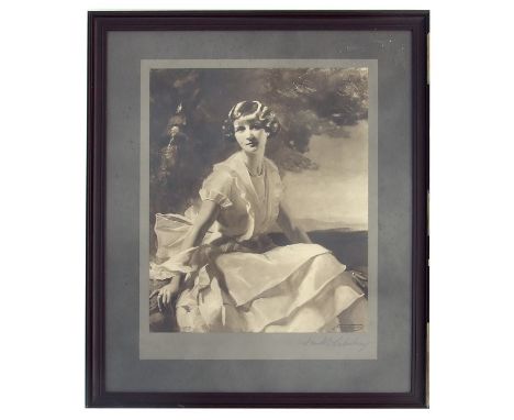 Frank O Salisbury (1874-1962) - Portrait of Monica Salisbury - black &amp; white print, signed in pencil to the margin, frame