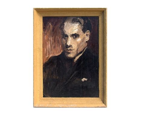 In the manner of Frank Auerbach (British b1931) - Portrait of a Gentleman - oil on board, framed, 30 by 44csm (12 by 17.25ins