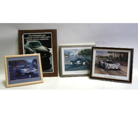 After Graham Turner - 1998 Le Mans depicting the winning Porsche 911 GTI-98, signed by one of the winning team member Alan Mc