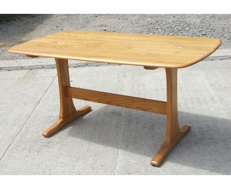 An Ercol mid century 1193 Windsor blond oak refectory table, 148cms (58ins) long.Condition ReportGood condition with no damag