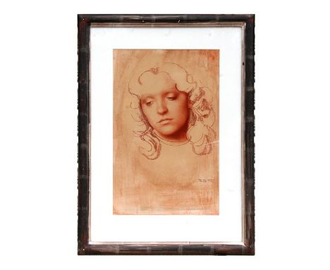 Trevor Percy Lancaster - Portrait of a Young Girl - watercolour, signed &amp; dated lower right, with original receipt from L