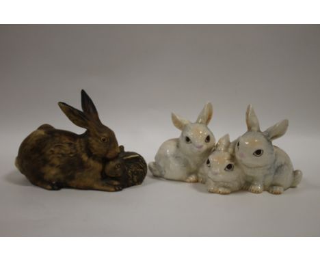 TWO GOEBEL RABBIT FIGURE GROUPS 