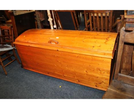 A LARGE PINE DOMED TRUNK L 156 CM
