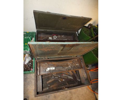 TWO METAL TOOL CHESTS PLUS CONTENTS