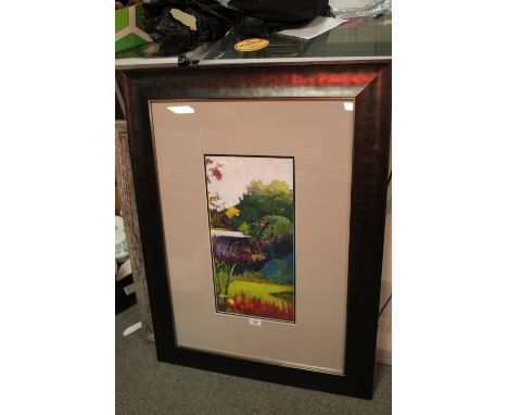 A MODERN FRAMED AND GLAZED PRINT 