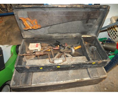 TWO CARPENTERS TOOL BOXES A/F PLUS CONTENTS