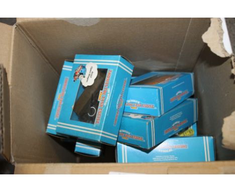 A BOX OF HORNBY THOMAS THE TANK ENGINE RAILWAY CARRIAGES