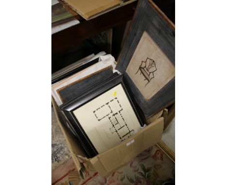 A BOX OF MODERN PRINTS TO INCLUDE ARCHITECTURAL EXAMPLES 