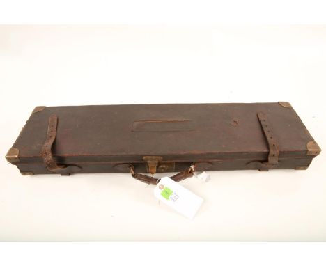 Vintage Leather gun case with Green Covering the inside 