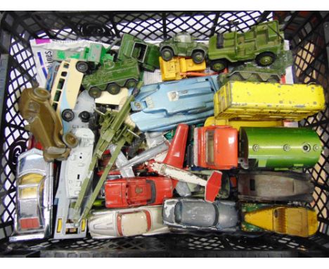 ASSORTED DIECAST MODEL VEHICLES  by Dinky, Matchbox and others, including a Britains Staff Car, variable condition, generally