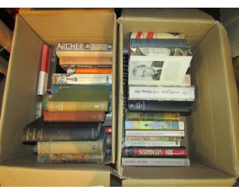 Two boxes of modern first editions etc., novels literature, including Patrick Leigh Fermor 'A Time of Gifts', Bruce Chatwin, 