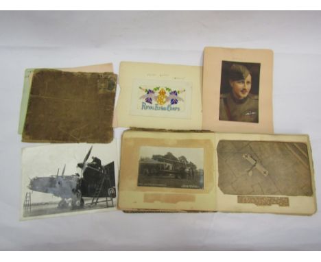 Autographs album containing various messages and poems and some contents and ephemera relating to the first World War