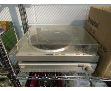 A Hitachi stereo deck and amp 