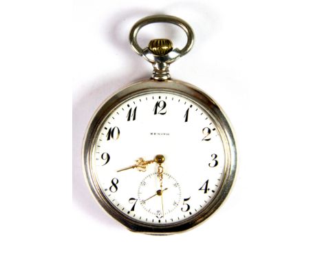 A .800 silver Zenith open faced pocket watch, in working order.