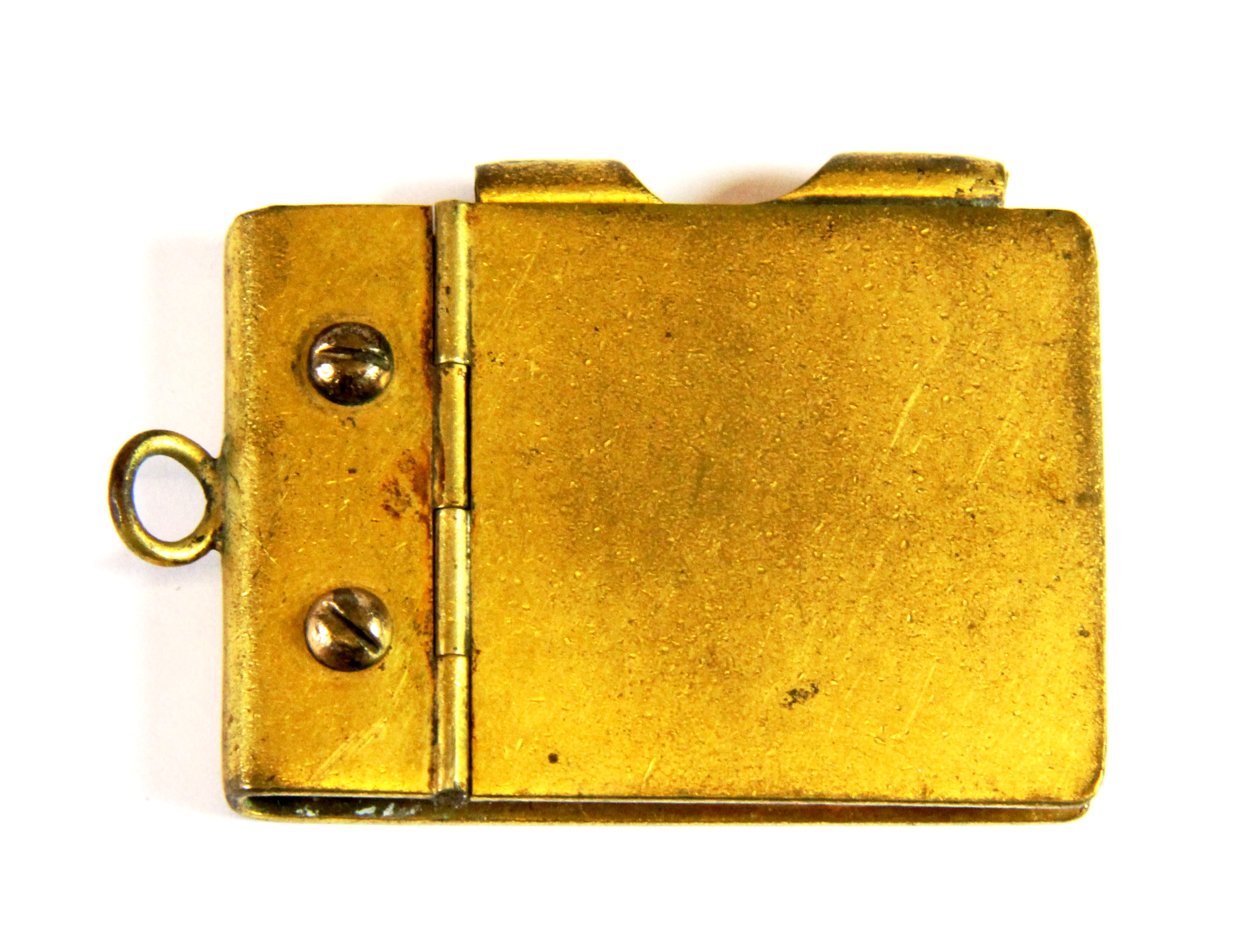 A vintage gold plated pocket notebook, Size. 3.5 x 5cms.