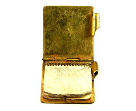 A vintage gold plated pocket notebook, Size. 3.5 x 5cms.