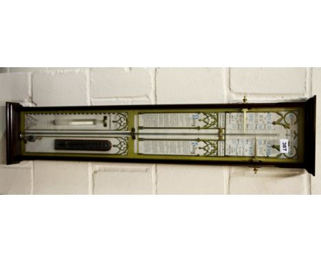 A 20th century Admiral Fitzroy's mercury barometer. H. 97cms/38".
