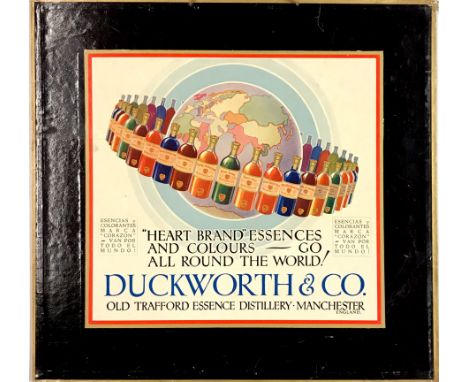 Two vintage card advertisements for Gold Flake tobacco, 38 x 26cms and Duckworth essences, 45 x 42cms.
