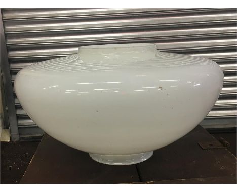 Large vintage glass shades, Approx measurements:   lamp hole 6 Inches in diameter, shade measures approx 19 Inches.