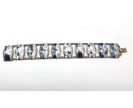 Ivart Holth Norway Silver & Enamel bracelet hallmarked Norway sterling 925 S marked H makers Ivart Holth measures approx 19cm