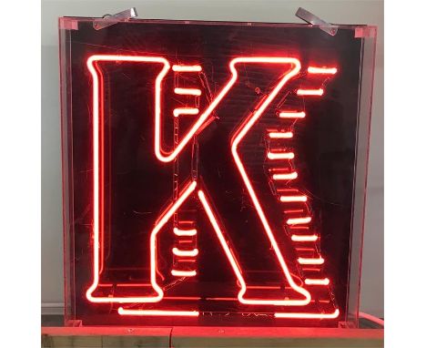 K Neon sign working order, 19 Inches x 17 Inches