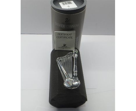 Boxed Swarovski crystal Harp in original box with certificate 