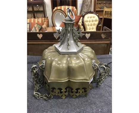 Ornate church style hanging lamp.