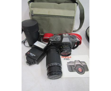 Pentax p30t camera and lens' in bag&nbsp;
