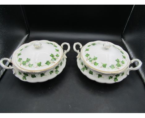 2 Colclough ivy lidded tureens 21cm dia