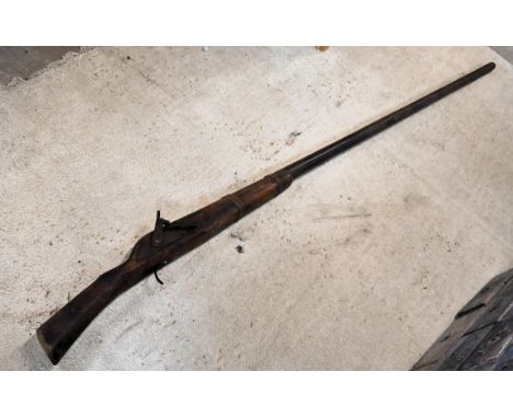 Flintlock wild fowling punt originally from the early 1800's converted in the early 1900's to percussion caps for more reliab