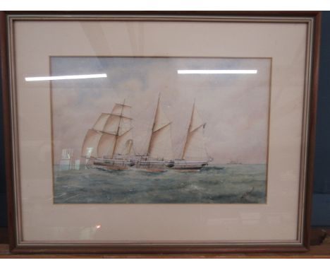 J.W Wellacott seascape watercolour 45x36cm