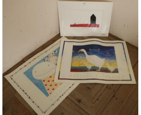 After Mackenzie Thorpe: 'I hope they're in' signed limited edition print No. 248/850 and two other loose prints by the same a