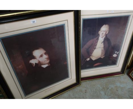 Portrait print of Sir Richard Arkwright and a similar one of Samuel Crompton 