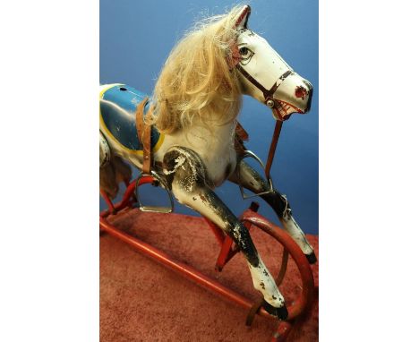 Vintage tin-plate rocking horse 