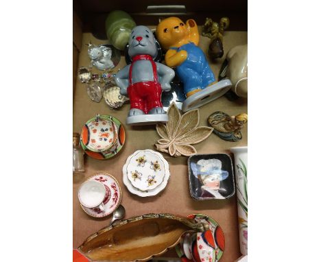 Two limited edition Sooty and Sweep figures, a Wade limited edition mouse, small Wade figures, cabinet cups and saucers and o