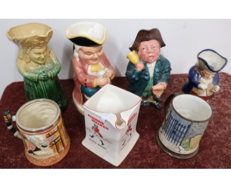 Beswick limited edition tankard No. 4078/15000 , J. Shaw &amp; Sons limited England Burlington Ware Toby Jug and a Wade Johnn