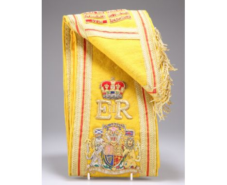 A POST 1952 DRUM MAJOR'S BULLION&nbsp;embroidered full dress sash to The Gordon HighlandersThe absence of a Condition Report 