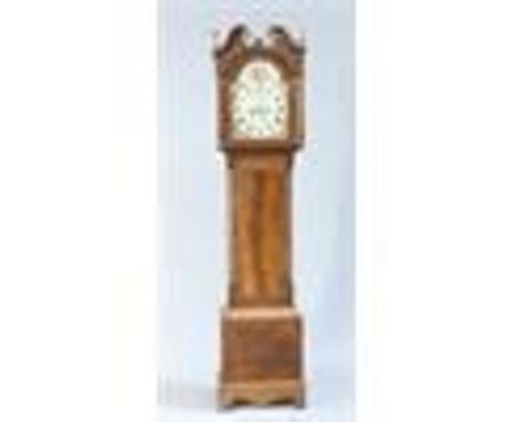 AN EARLY 19TH CENTURY SCOTTISH INLAID MAHOGANY 8-DAY LONGCASE CLOCK, the 12-inch break arch painted dial signed Alexander F M