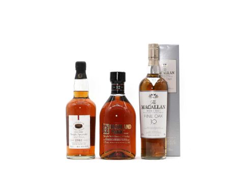 A selection of Scotch whiskies comprising The Macallan, Fine Oak, 10 Years Old, 40% vol., 700ml (1 in box), William Maxwell L