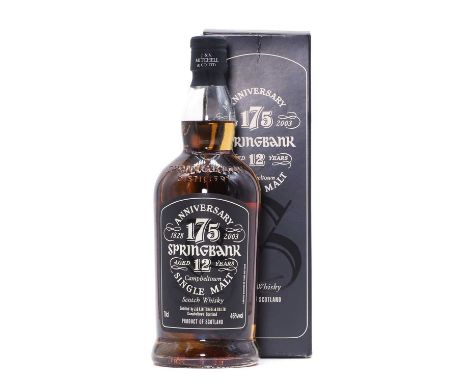 Springbank - 12 years old  Campbeltown Single Malt, Scotch Whisky, 175 Anniversary, 46% volume, 70cl. (1, boxed)